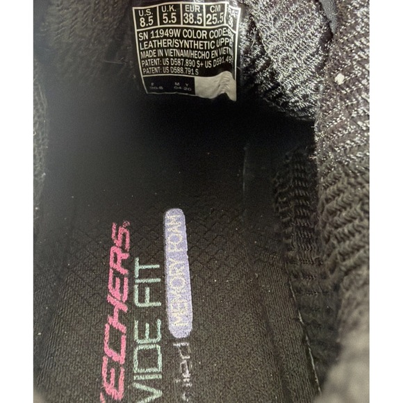 Skechers D'Lites 11949 Black Memory Foam Athletic Sneakers Women's Size US 8.5 - Picture 8 of 11